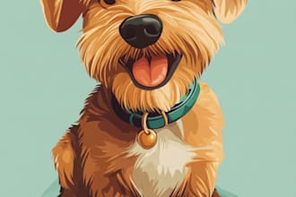 create disney pet portrait illustration