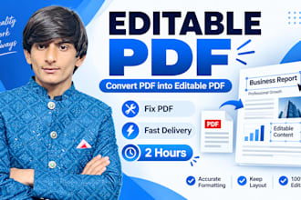 create editable pdf form and fix PDF within 2 hours