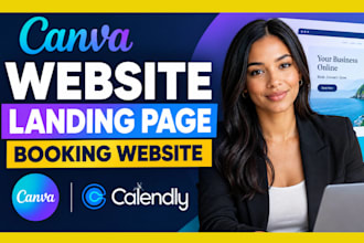 design canva website landing page canva web design business booking website