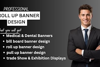 design a professional roll up banner, retractable banner and standee