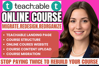 migrate, redesign online course to teachable kajabi thinkific skool learnworlds