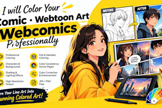 color your comic webtoon art webcomics professionally