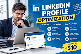 optimize and write a professional linkedin profile