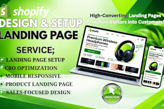 design a shopify landing page and sales page using pagepilot