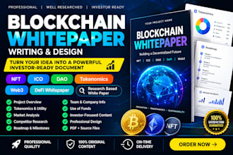 write and design professional blockchain tokenomics ico whitepaper for investors