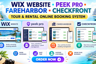 do wix website peek pro fareharbor checkfront tour rental online booking system
