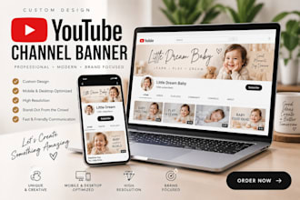 design professional youtube channel branding and banner art