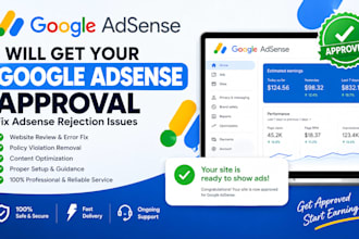 get google adsense approval, fix adsense rejection issue setup website adwords
