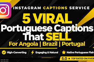 write portugues instagram captions that sell for tour brand