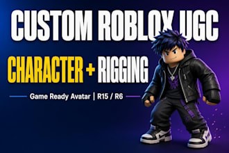 model roblox ugc, 3d character model with rigging and textures