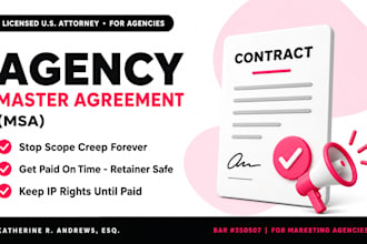 draft a custom msa and service agreement for marketing agencies and creatives