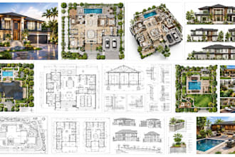draw architectural and construction, 2d floor plan landscape design for permit