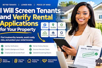 screen tenants and verify rental applications for your property
