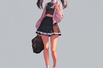 anime character an illustration and anime character