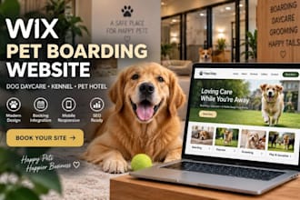 design pet boarding website dog daycare website wix pet hotel website