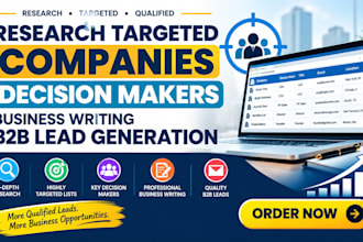 research targeted companies decision makers business writing b2b lead generation