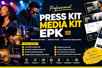 design epk, speaker sheet, media kit, press kit, artist epk, music sheet, band
