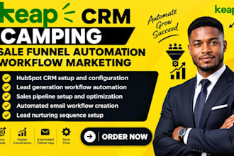 setup keap crm email campaign sales funnel  automation workflow marketing