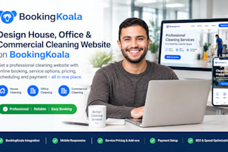 design house, office, and commercial cleaning website on bookingkoala