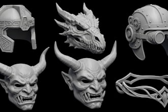 detailed 3d models for collectibles, props, armor and stl printing