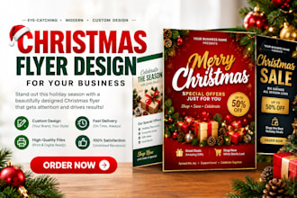 design christmas party sale and holiday promotional flyers
