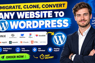 migrate ai website, lovable, wix to wordpress, clone and convert website