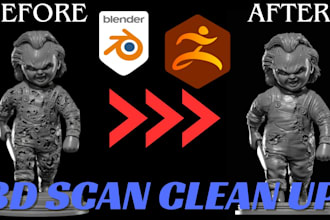 edit stl files scan cleanup and repair mesh fix and modify 3d model for printing