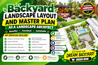 design backyard landscape layout and master plan as a landscape architect