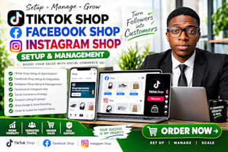 fix setup manage tiktok shop facebook shop instagram shop fb ads social commerce
