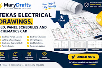 design texas electrical drawings, sld, panel schedules and schematics cad