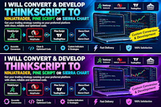 convert and develop thinkscript to ninjatrader, pine script or sierra chart