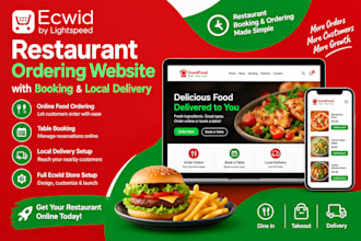 design ecwid booking store restaurant ordering website local delivery setup
