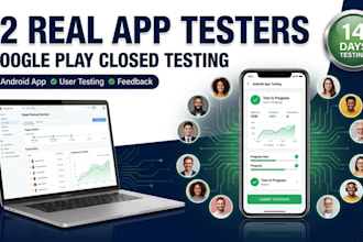 provide 12 testers for google play closed testing for 14 days