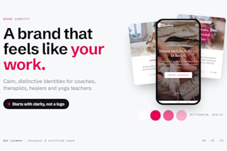 design and code a calm, clear landing page for coaches and healers