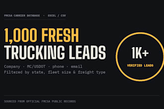 provide fresh verified trucking leads from fmcsa database