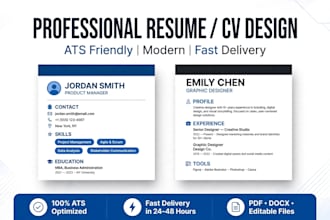 create a professional and modern resume CV and cover letter design