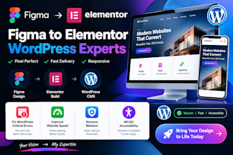 do figma to elementor, fix wordpress critical error, speed, malware, and wcag