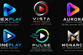 design a professional video, music, streaming,  digital media media player logo