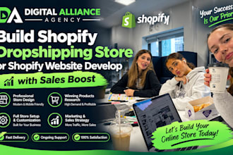 build shopify dropshipping store redesign shopify website, design shopify store