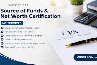 prepare CPA source of funds and the net worth certification
