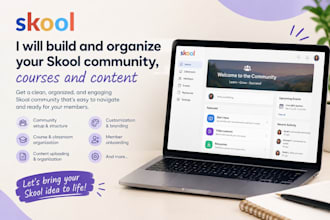 build and organize your skool community, courses and content