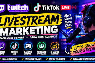 do twitch livestream promotion tiktok livestream promotions  organic views chat