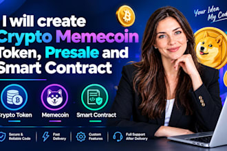 create crypto memecoin token presale and smart contract