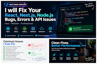 fix react next js node js bugs errors and API issues