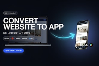 convert website to app lovable replit ai base44 ios android app store publish