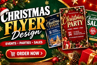 design a professional christmas flyer for your holiday event
