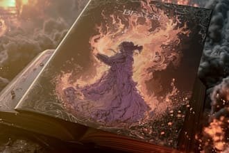 create a magical fantasy castle book cover for your fantasy novel