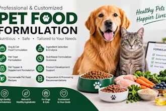 develop custom pet food, treat  and nutrition formulation
