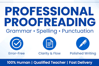 proofread, correct grammar, spelling and punctuation