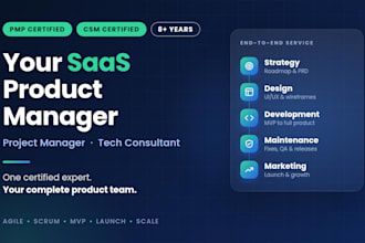 be your pmp certified saas product manager, project manager and tech consultant